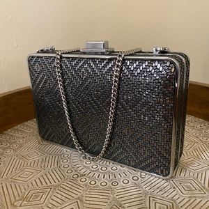 Michael Kors Metallic Clutch w/ Silver Chain - Pre Loved